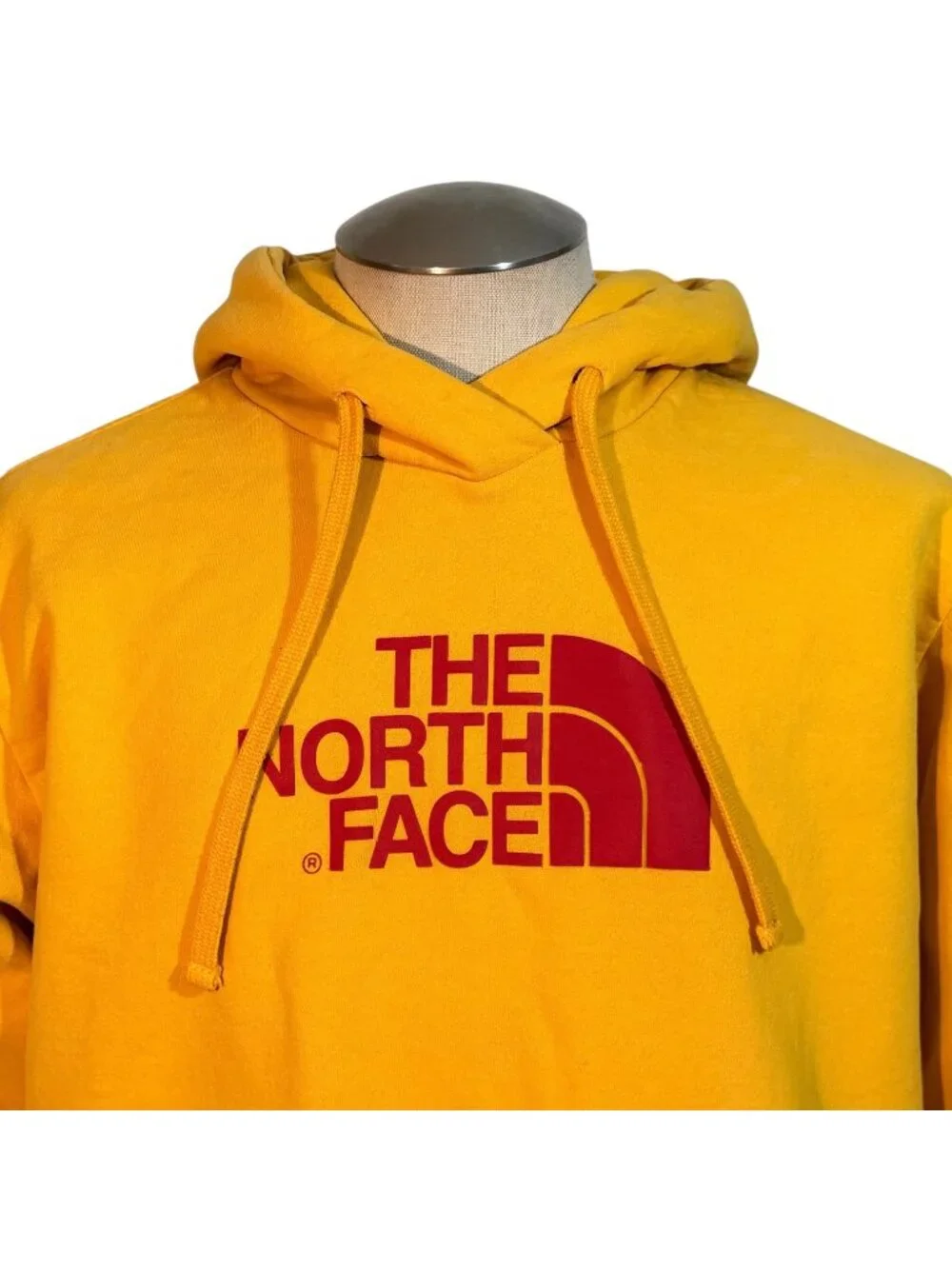 The North Face Men’s Pullover Hoodie Sweatshirt Yellow Red Logo‎ Size 2XL XXL